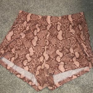 H&M Pink Snake Print Shorts
